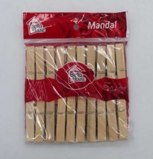 BELLA HOUSE AHŞAP MANDAL 20'Lİ. ürün görseli