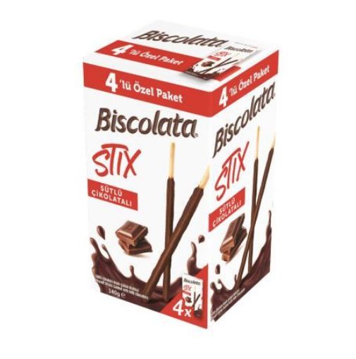 ŞÖLEN BİSCOLATA STİX SÜTLÜ 4 LÜ 140 GR. ürün görseli