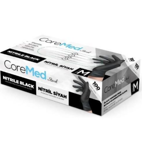 CORE MED NİTRİL ELD. SİYAH M BOY 100'LÜ. ürün görseli